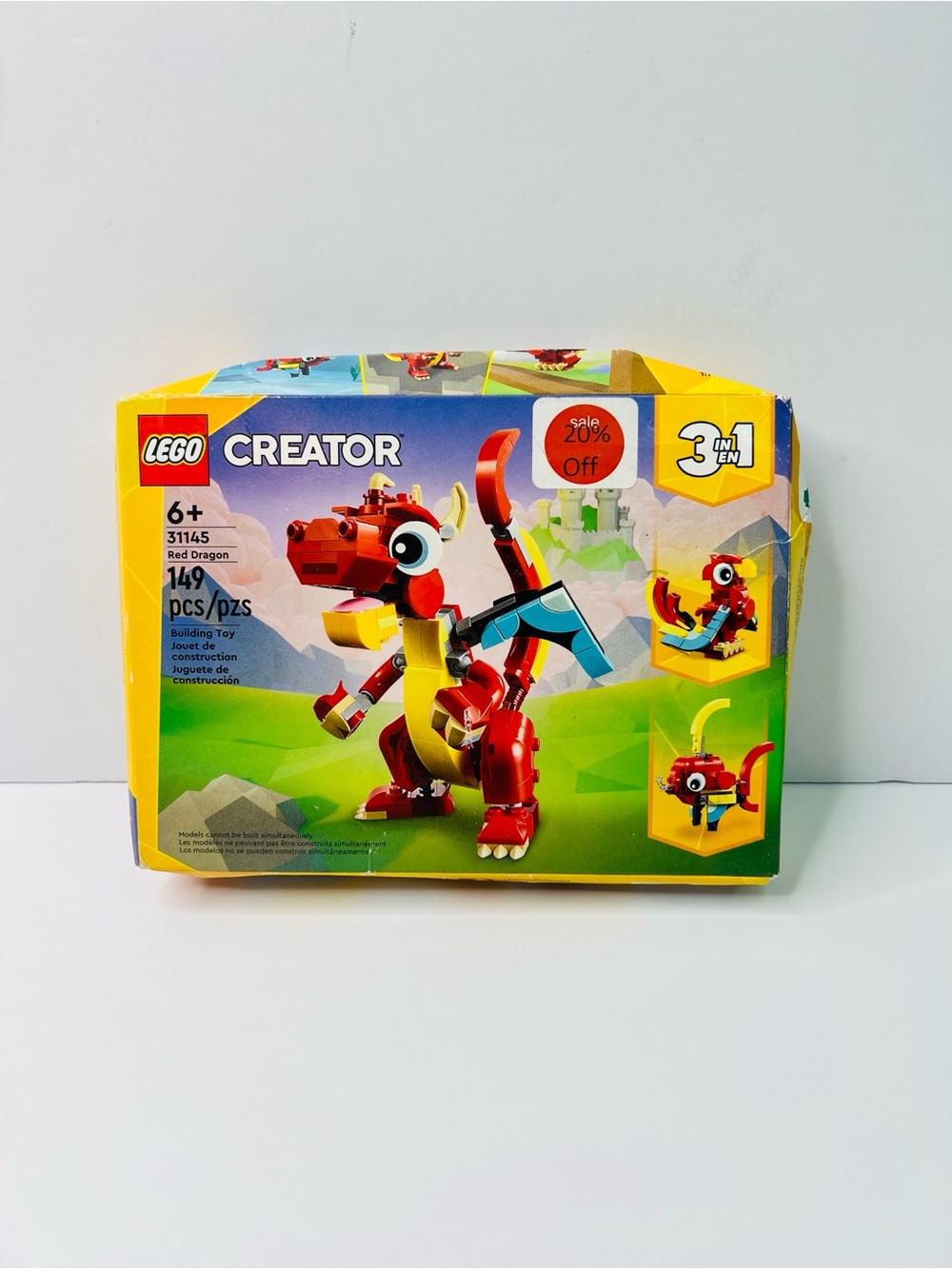 Lego Creator Red Dragon #31145 149 pieces Box is Damaged but sealed
